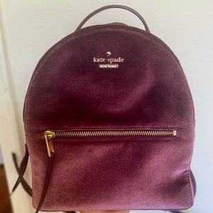 kate spade Purple Velour Small Backpack (mini bag)